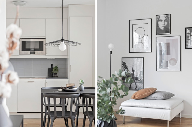 Styling av tom 2:a scandinavian-kitchen