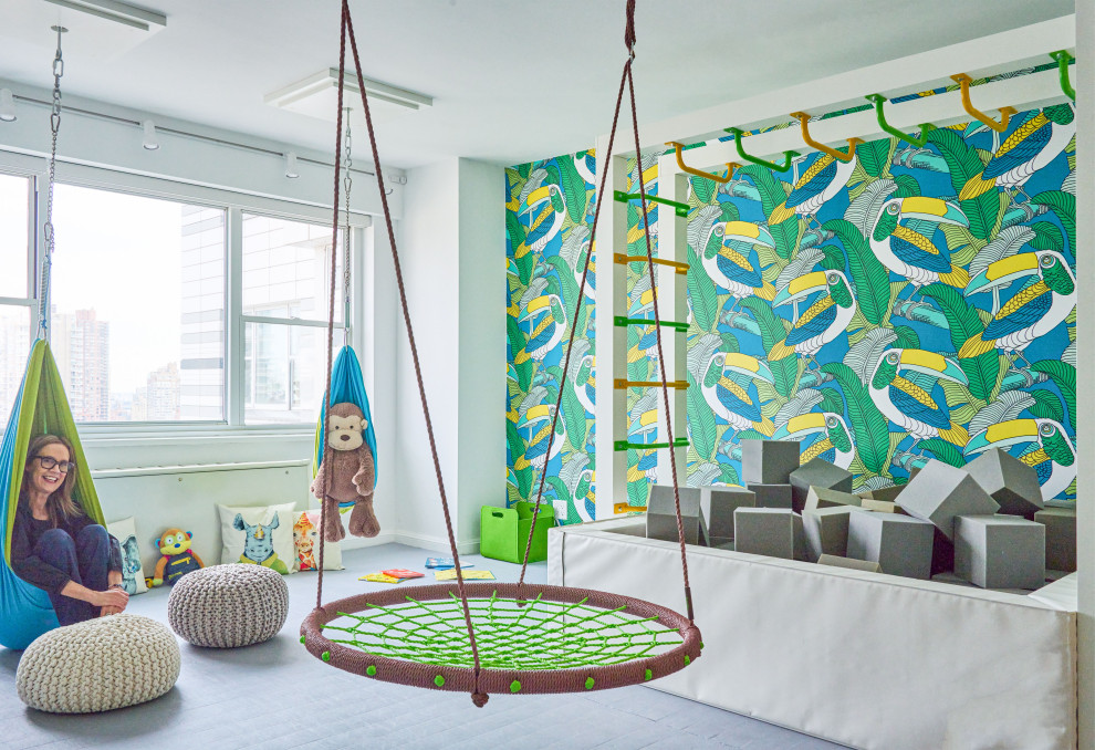 Tropical kids' room in New York.