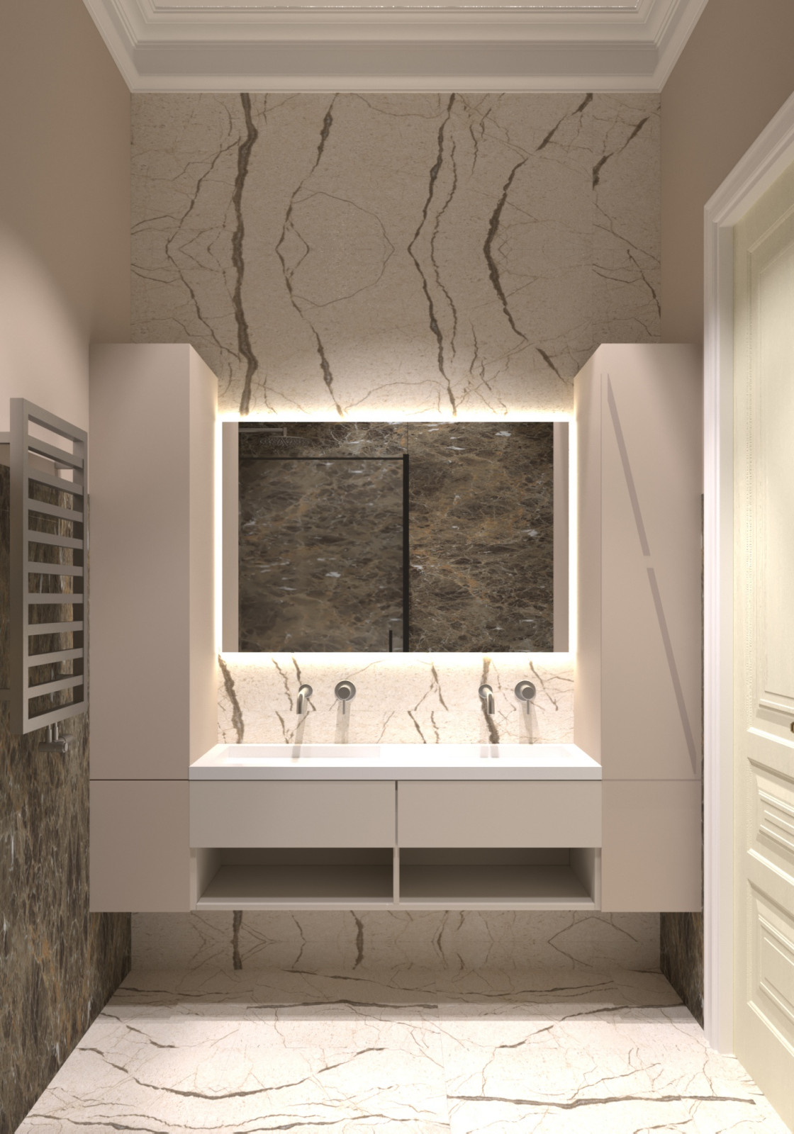 Кухня-гостиная в квартире 160 м2 в ЖК LIVE-Кутузовский.