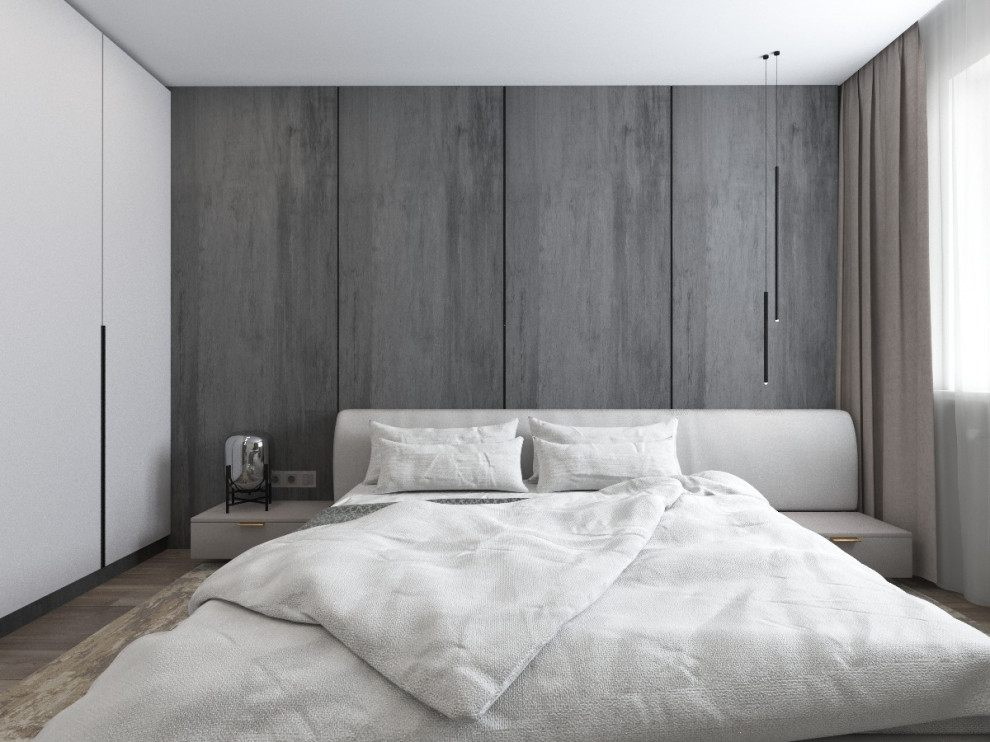 Варианты оформления стены в одной спальне