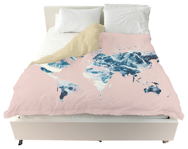 Oliver Gal Mapamundi Millennial Pink Duvet Cover Contemporary Oliver Gal Mapamundi Millennial Pink Duvet Cover Contemporary Covers And Sets By The Artist Co
