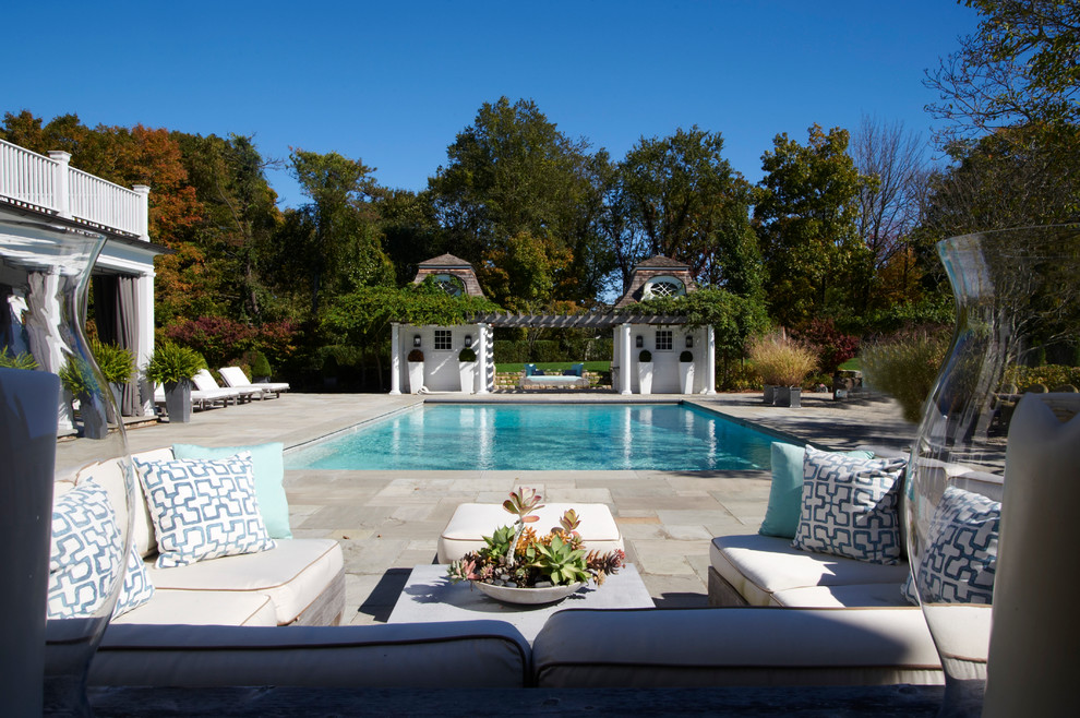 Photo of a traditional rectangular pool in New York.