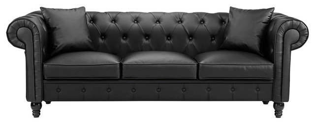 Classic Bonded Faux Leather, Faux Leather Chesterfield Sofa