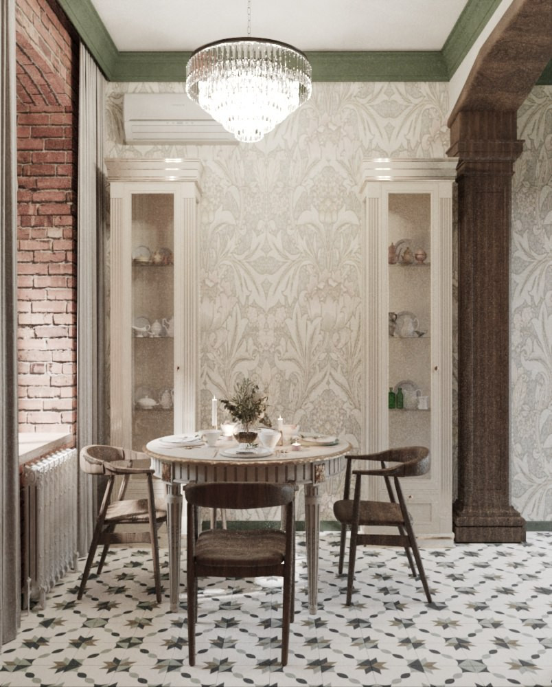 Интерьер в винтажном стиле для квартиры в доме дореволюционной застройки