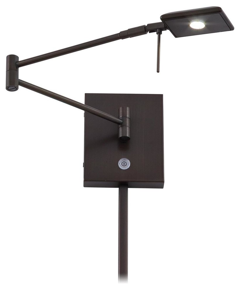 George's Reading Room 8W 1 LED Swing Arm Wall Sconce, Copper Bronze Patina