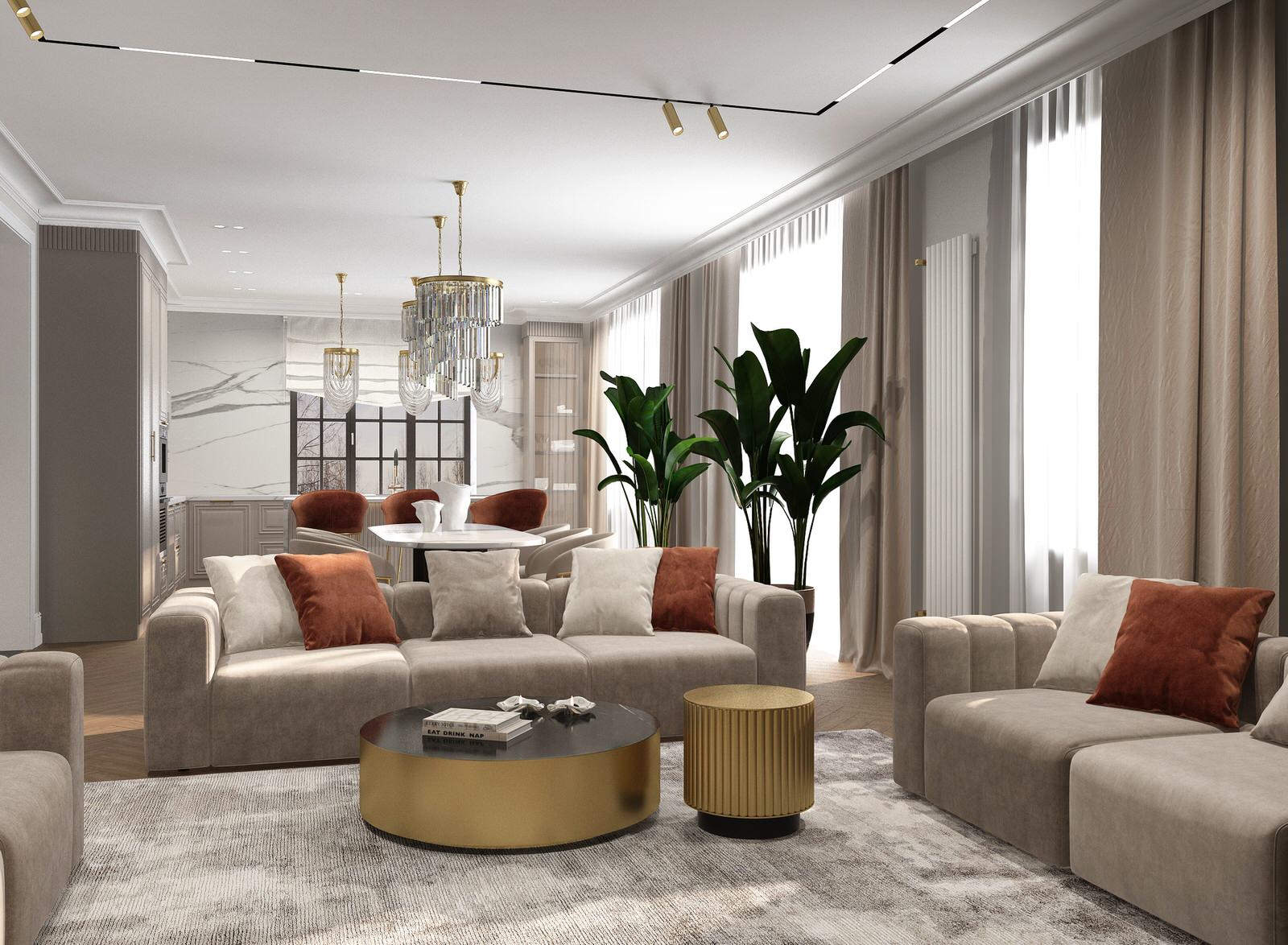 Кухня - гостиная 85 м2 г. Нижний Новгород