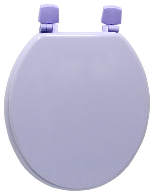 Trimmer Wood Toilet Seat, Purple, Standard Round Contemporary