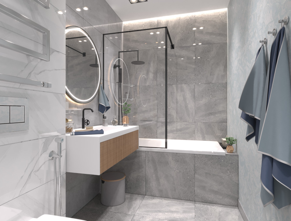 Дизайн-проект интерьера двухкомнатной квартиры в стиле Контемпорари.