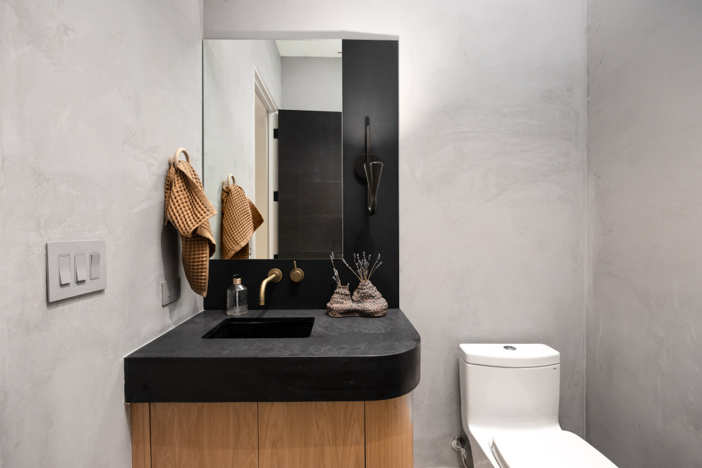 Inspiration for a contemporary powder room in Phoenix.