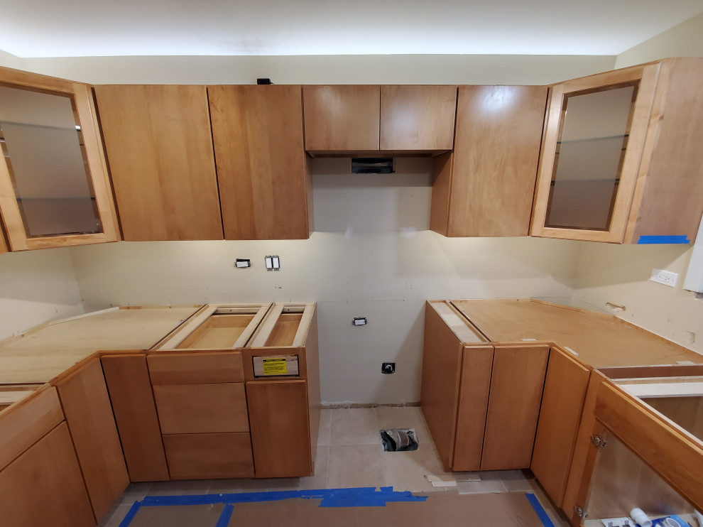 Kitchen cabinets almost ready for custom granite tops