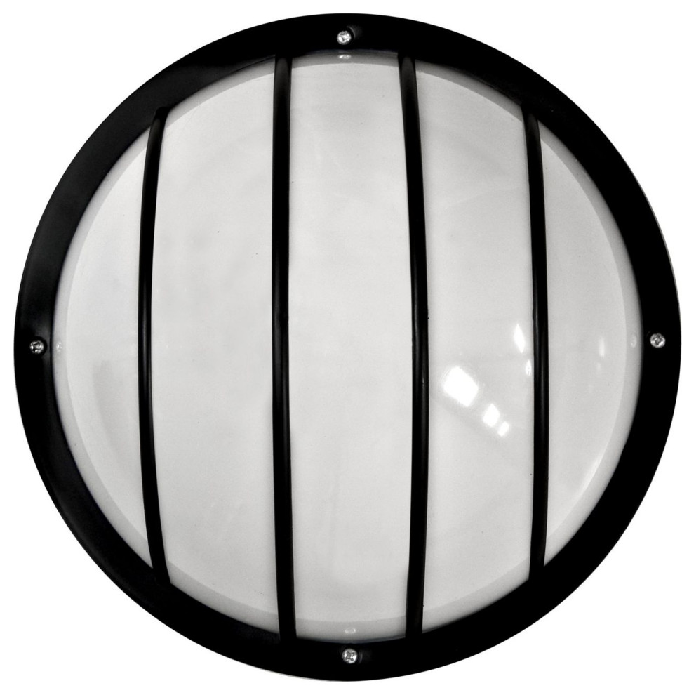 DABMAR LIGHTING W8310-B Polycarbonate Surface Mounted Wall Fixture, Black