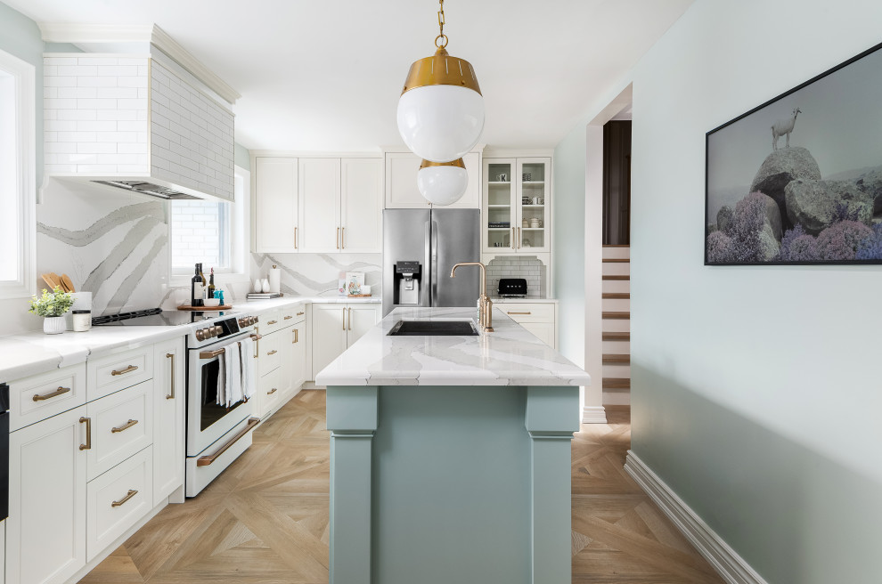 Inspiration for a transitional kitchen remodel in Toronto