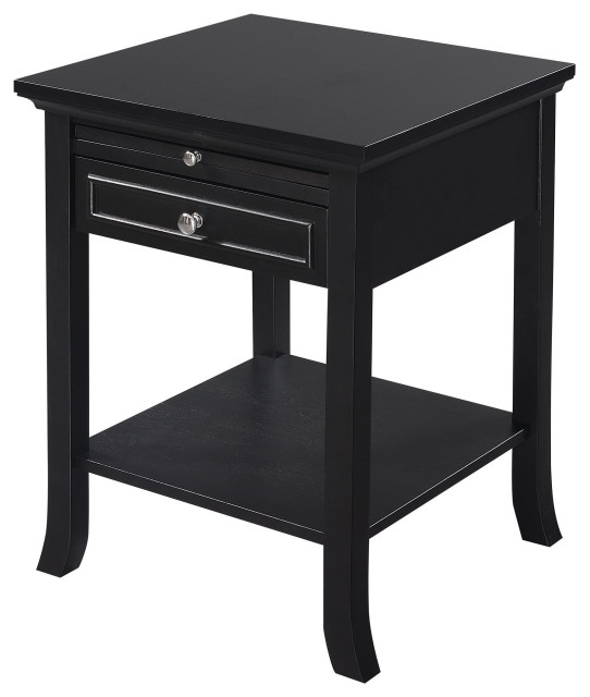 American Heritage Logan 1 Drawer End Table With PullOut Shelf Transitional Side Tables And