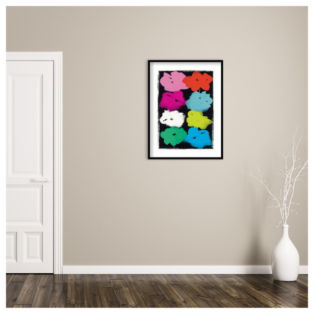Warhol Flowers by Jenny Frean Framed Wall Art 31 x 41 - Contemporary ...