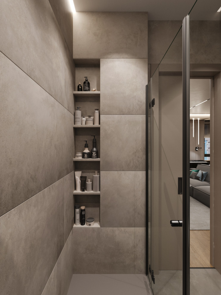 Дизайн-проект квартиры в темно серых тонах