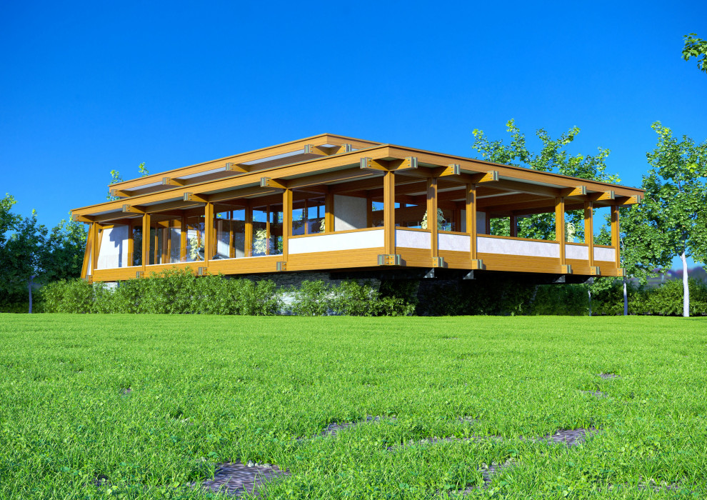 Здание бассейна, фахверковая технология