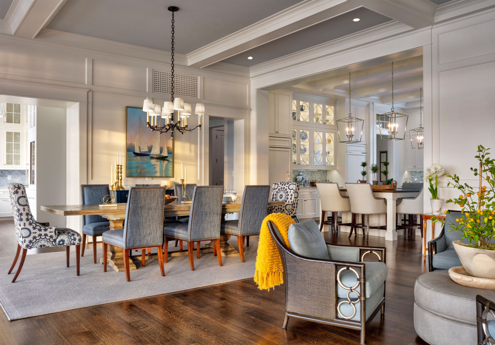 Photo of a beach style dining room in Baltimore.