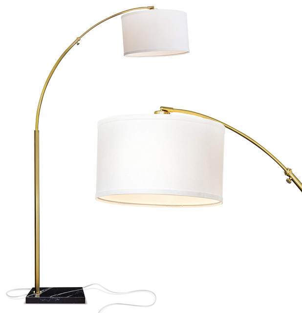 Contemporary Arc Floor Lamp W Marble, Ore International 5 Arms Arch Floor Lamp Polished Brass