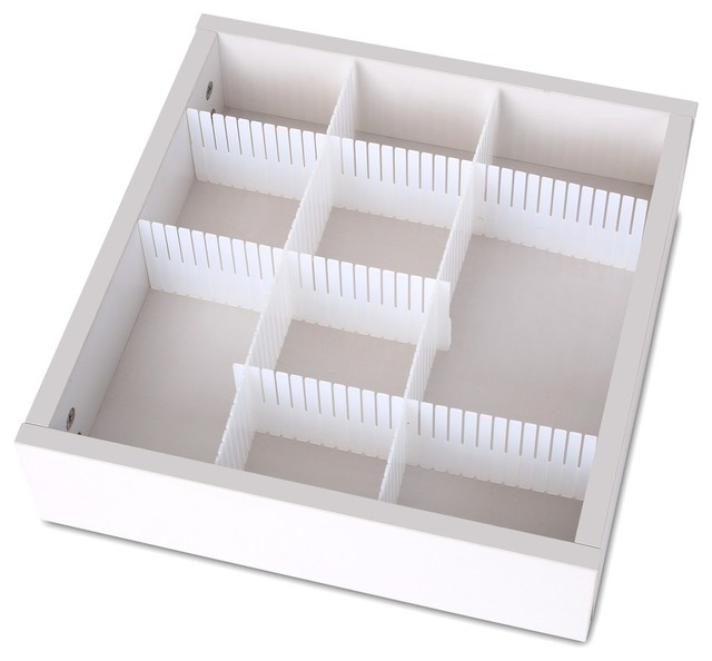 Adjustable Grid Drawer Dividers Separators, Set of 3 Contemporary Closet Organizers by YBM