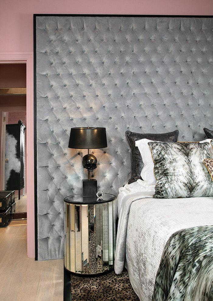 This is an example of an eclectic bedroom in London.