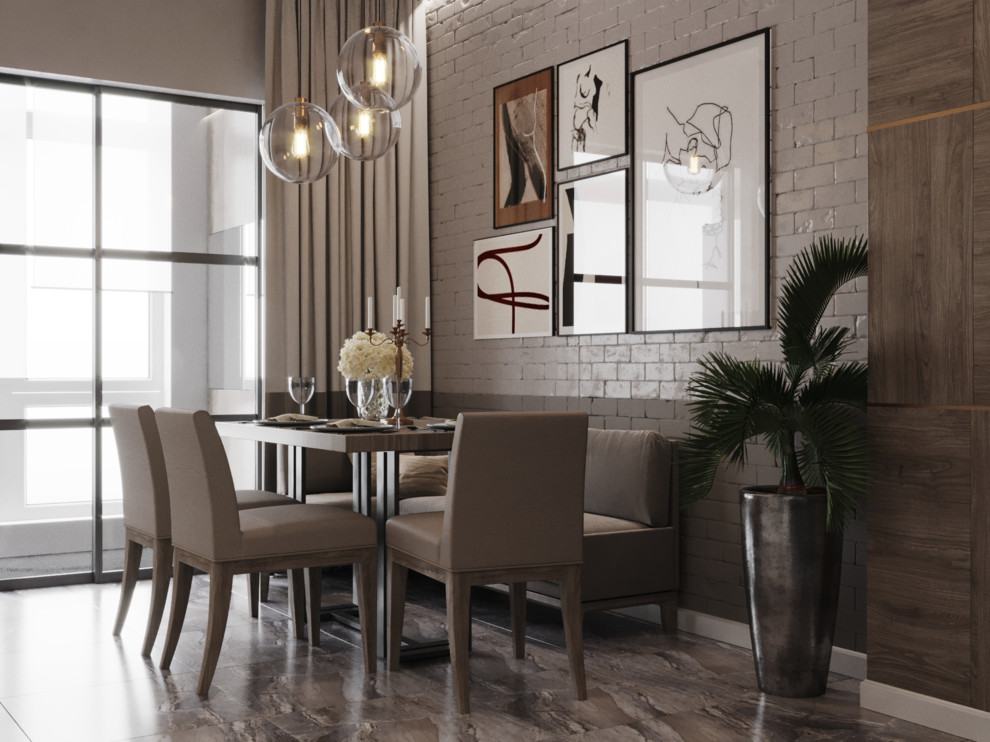 Кухня в современном стиле (15,3 кв.м)