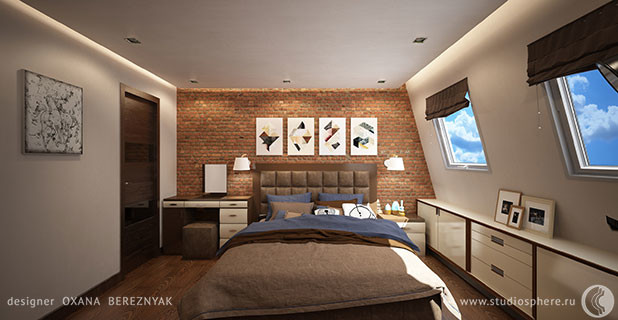 Яркий лофт для молодой семьи