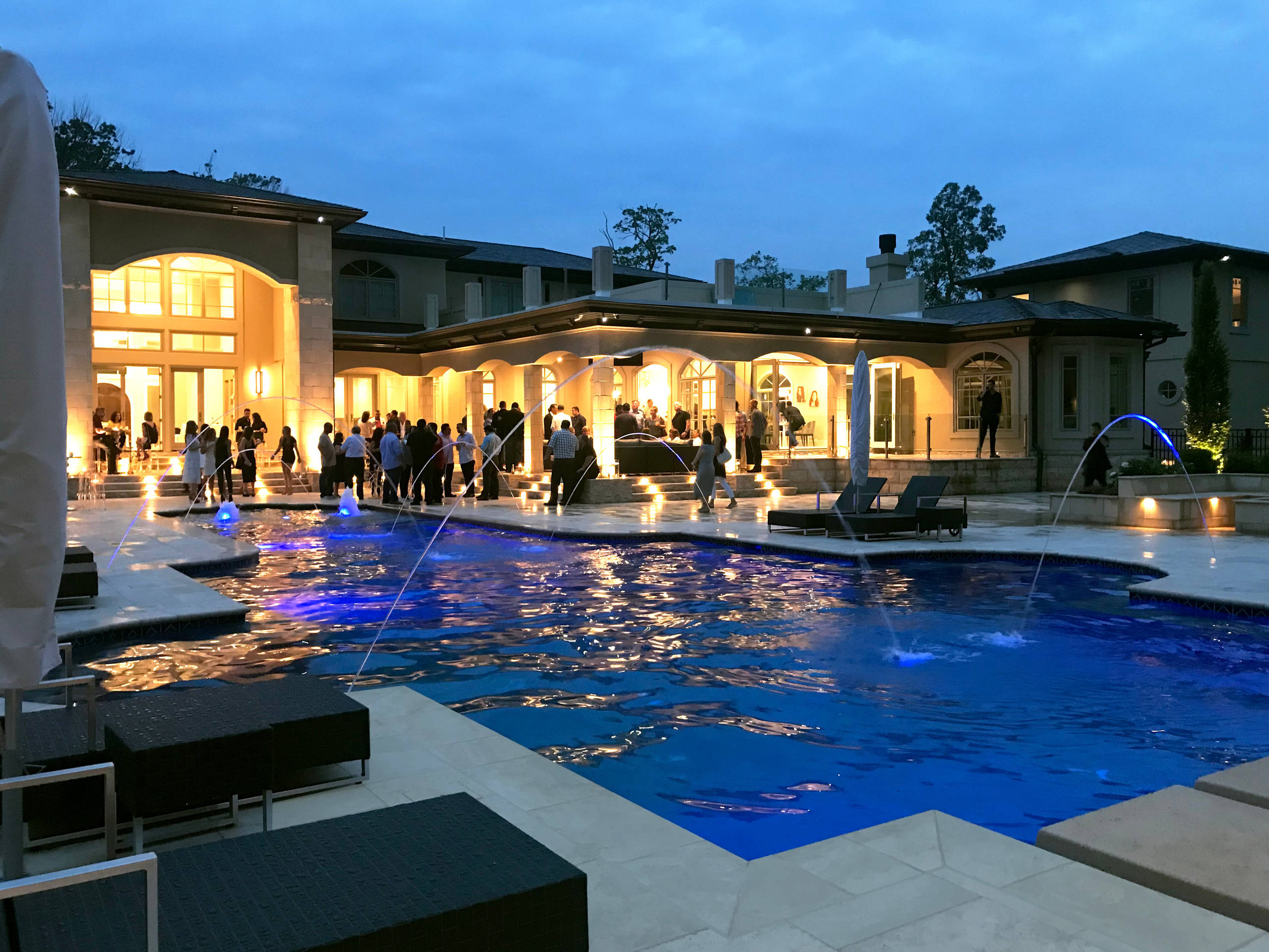 Mediterranean Swimming Pool and Backyard