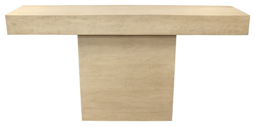 Flagstaff 60" Solid Wood Console Table, Stone Natural Finish