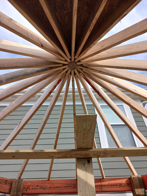 Union | 2-Story Covered Octagon Custom Deck contemporary-terrace