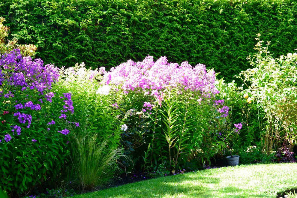 This is an example of a traditional full sun garden in Vancouver.