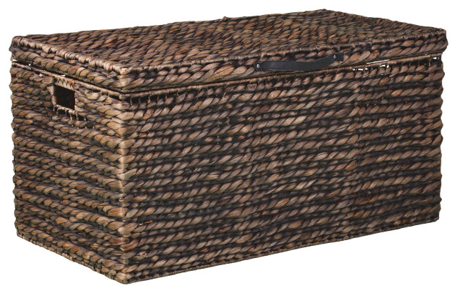 Nilam Water Hyacinth Cocktail Storage Trunk Table