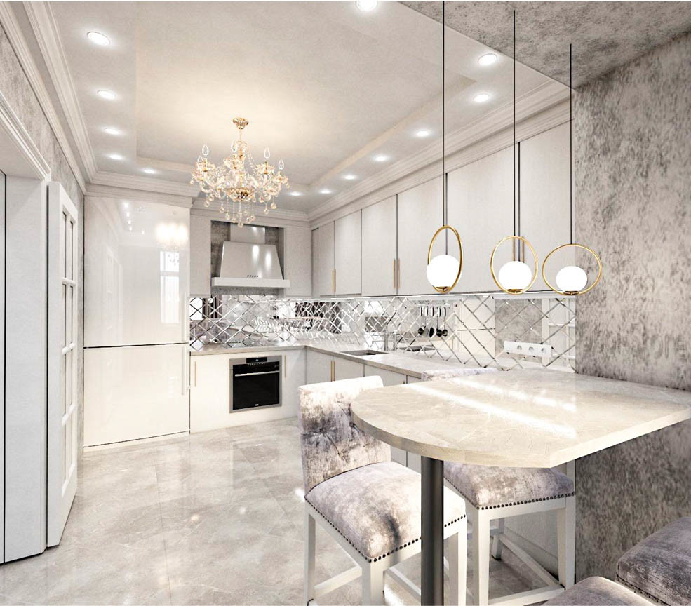 Просторная квартира в стиле современная классика