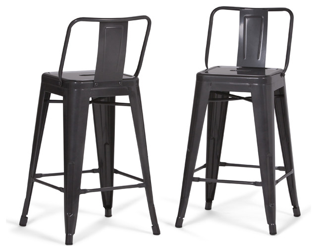 Rayne Industrial Metal 24 Inch Counter Height Stool (Set Of 2) In Grey