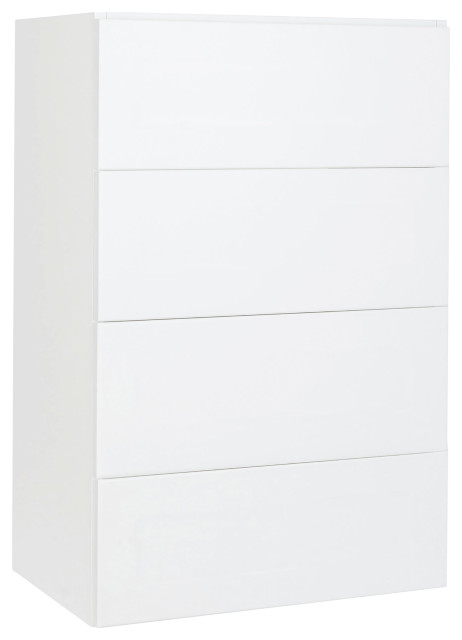 Modular Closets Vista Collection Short Tower With 4 Drawers, White, 19. ...