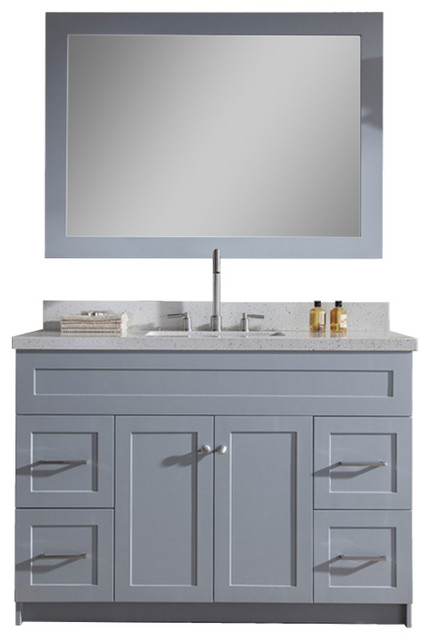 Ariel Hamlet 49 Single Sink Vanity Set White Quartz Countertop Ariel Hamlet 49 Single Sink Vanity Set White Quartz Countertop