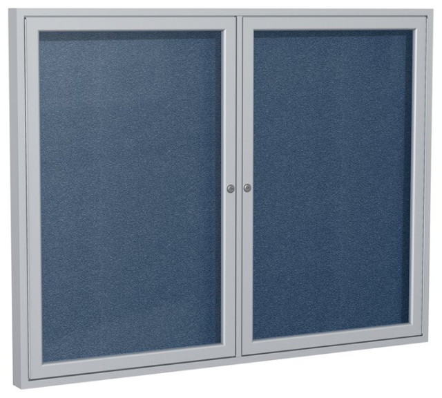 Ghent's Vinyl 36" x 48" 2 Door Enclosed Bulletin Board in Navy