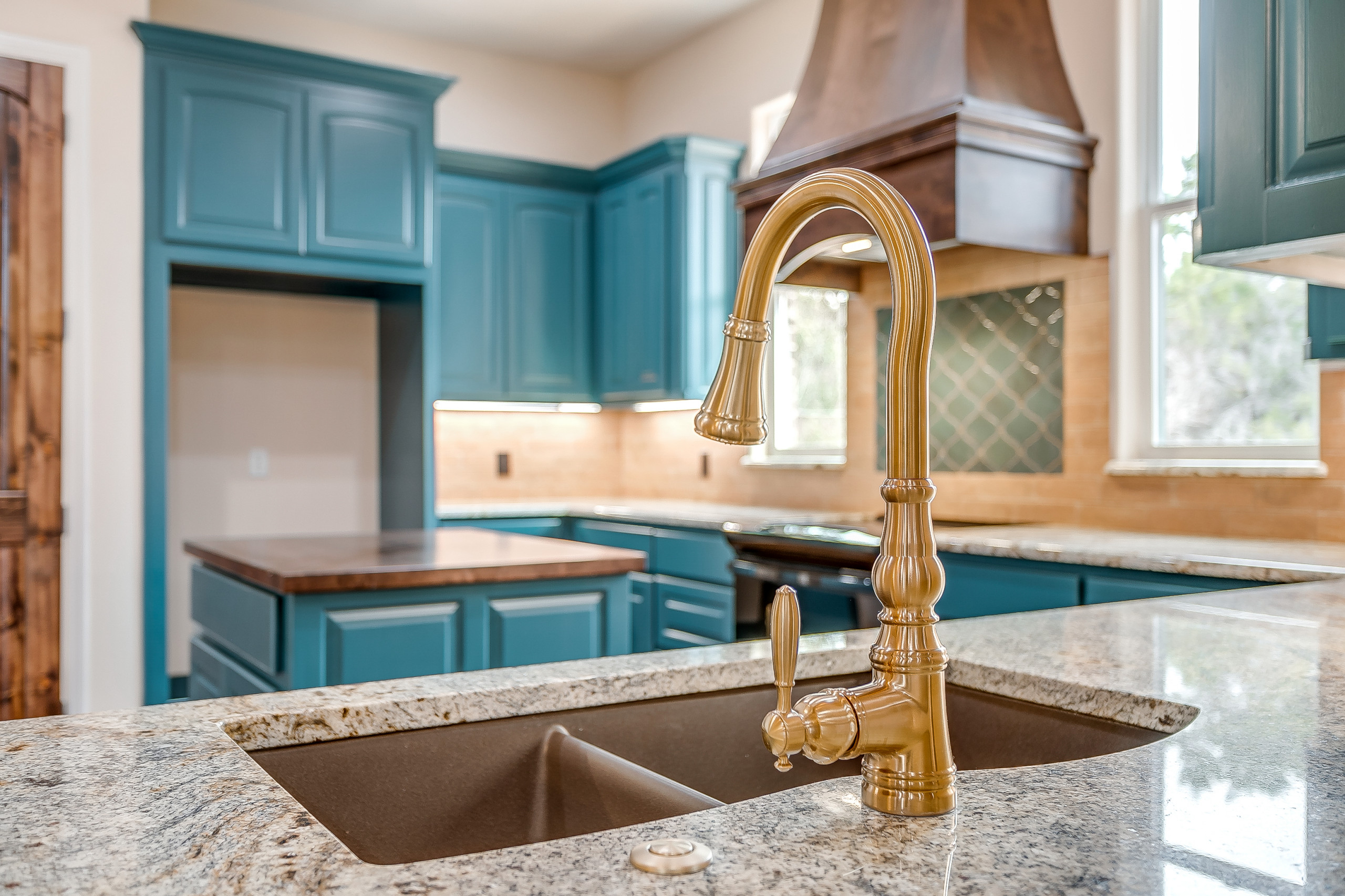 Oro Valley Kitchen with a Turquoise Island - Southwest Kitchen