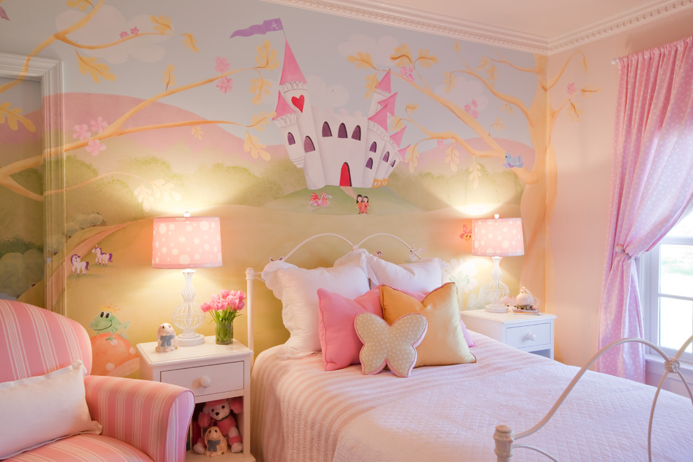 This is an example of a traditional kids' room for girls in Baltimore.