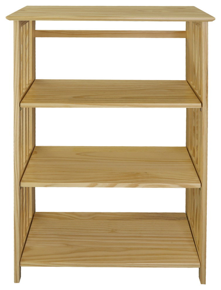 Soho Manhattan 4-Shelf Folding Bookcase 26" Wide, Natural