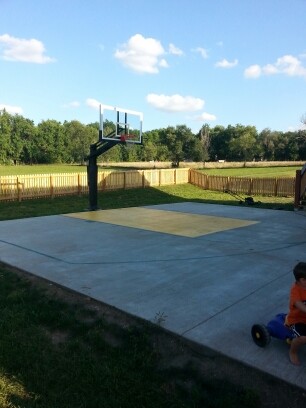 Inspiration for a large traditional backyard partial sun outdoor sport court in Kansas City.