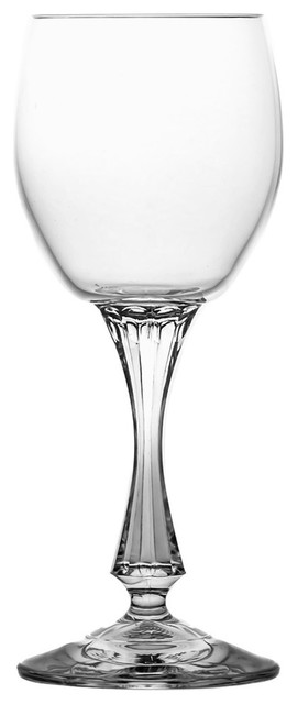 Lead Crystal Sherry Glasses With Decorative Stems, Set of 6