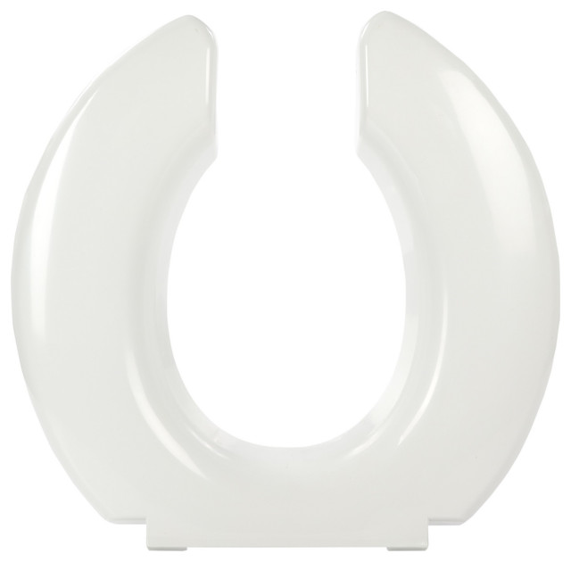 Open Front Toilet Seat Without Cover, White Contemporary Toilet Safety Accessories by