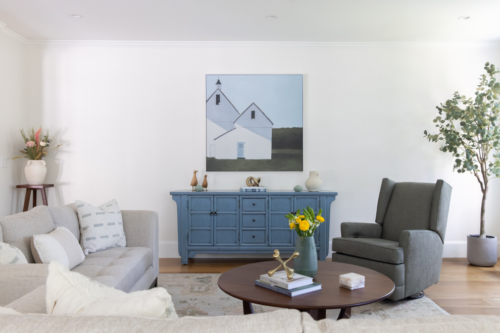 Inspiration for a cottage living room remodel in Boston