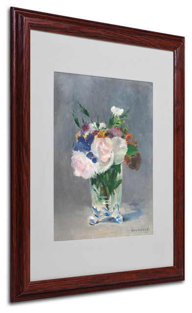 'Flowers In a Crystal Vase, 1882' Matted Framed Canvas Art by Edouard ...