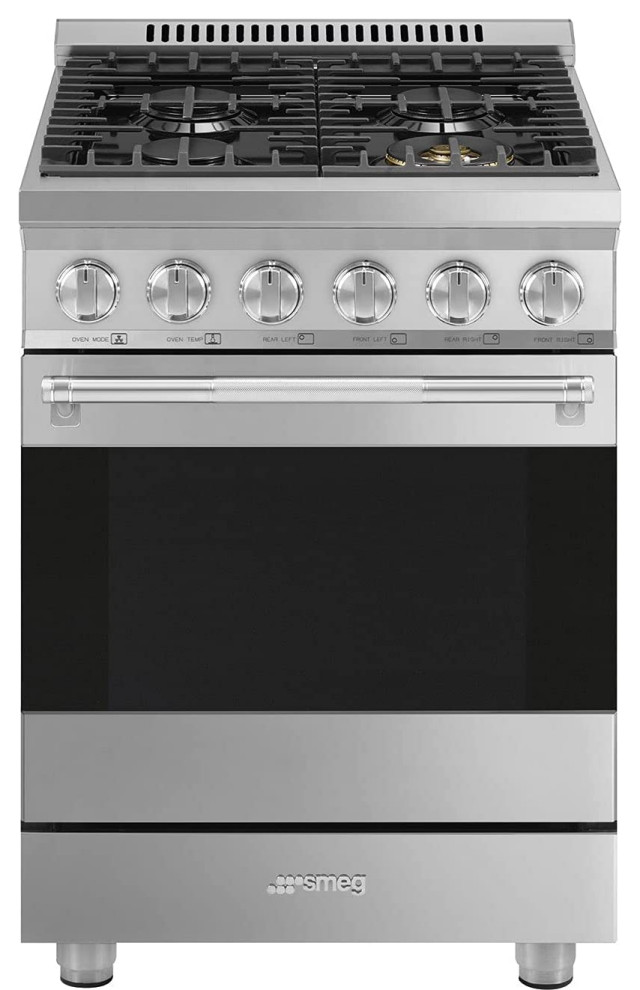 Smeg Professional Series Freestanding Gas Range 24Inch, Stainless