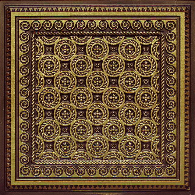 24 X24 D243 Pvc Faux Tin Ceiling Tiles Set Of 6 Mediterranean