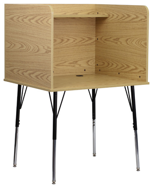 Study Carrel With Adjustable Legs And Top Shelf Contemporary