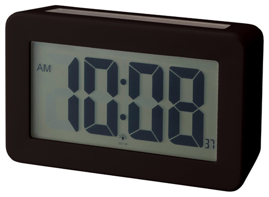 Solar Power Digital Clock, Black