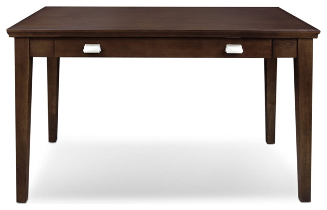 Transitional Writing Desk, Center Drawer With Drop Down Front, Chocolate Cherry