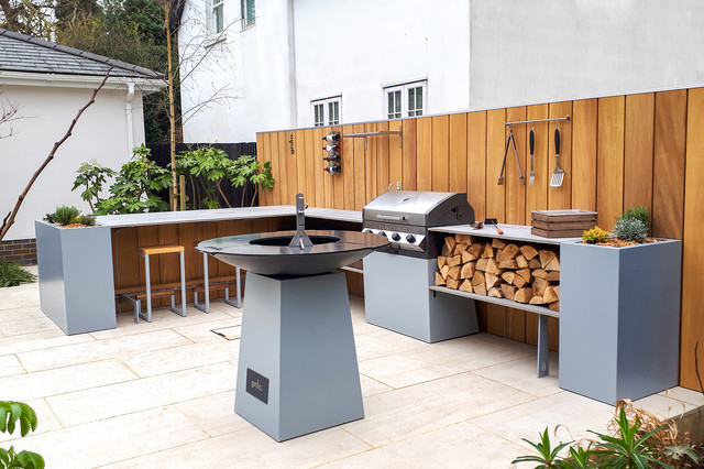 L Shaped Outdoor Kitchen - Contemporary - Garden - Kent - by Grillo